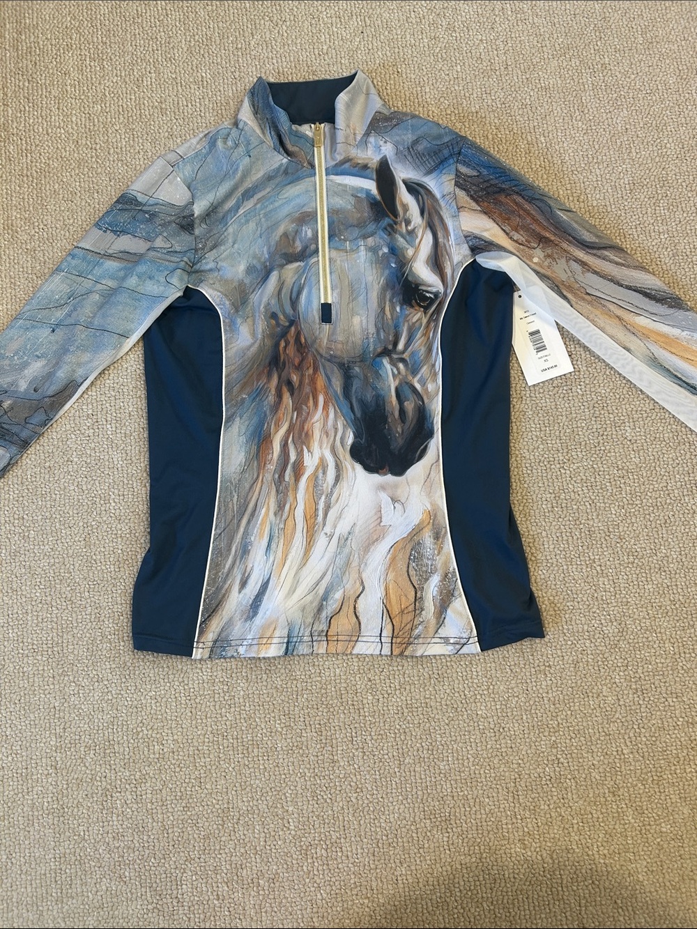 NWT ARISTA Equestrian Elise Genest XS Quarter Zip Sun Shirt- My Sweet Friend